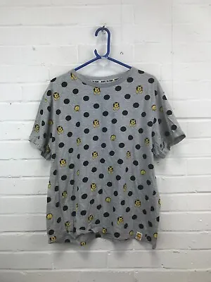 Buy Primark Disney Womens Winnie The Pooh Grey Print Black Spot T-Shirt Size XL #JG • 3£