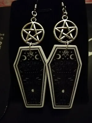 Buy Ouija Coffin With Pentagram Earrings Goth Alternative Fashion Jewellery • 4£