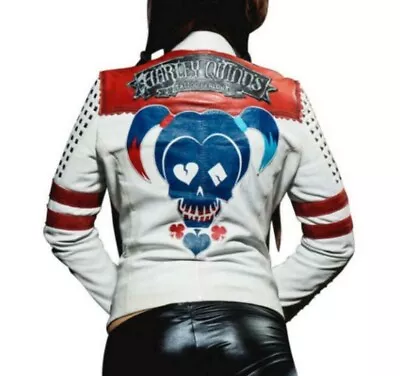Buy Harley Quinn Daddy’s Little Monster Halloween Costume Faux Leather Jacket XS-3XL • 149£