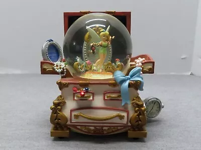 Buy Disney Tinker Bell Hidden Treasure Chest Snow Globe Jewelry Music Box Peter Pan • 56.31£