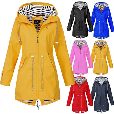 Buy Plus Size Womens Waterproof Raincoat Ladies Wind Rain Forest Outdoor Jacket Coat • 12.79£