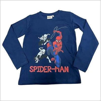 Buy Boys Spiderman Long Sleeve T-shirt Top - 3-7 Years • 5.95£