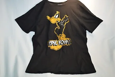 Buy Looney Tunes Epic Fowl Daffy Duck T Shirt Mens Size L Black Casual Warner Bros • 18.54£