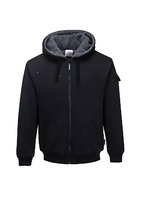 Buy Portwest Pewter KS32 Black Jacket Hooded Sherpa Lining Quality Workwear  SALE  • 20£