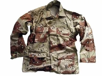 Buy USA BDU SHIRT JACKET NEW VTG Made In USA GENUINE Army ISSUE CHOC CHIP CAMO S-M • 26.75£