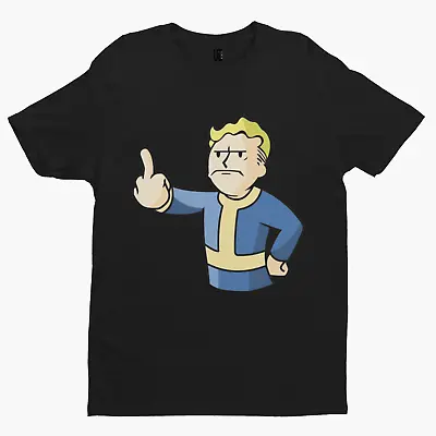 Buy Vault Boy Finger T-Shirt - Cool Gamer Funny Retro Game Comic Arcade Fallout Nerd • 10.79£