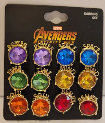 Buy 6 Pair Marvel Comics Avengers Infinity War Gauntlet Stones Earring Set New MOC • 10.83£