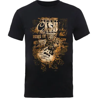 Buy Johnny Cash Guitar Song Titles Official Tee T-Shirt Mens Unisex • 15.99£