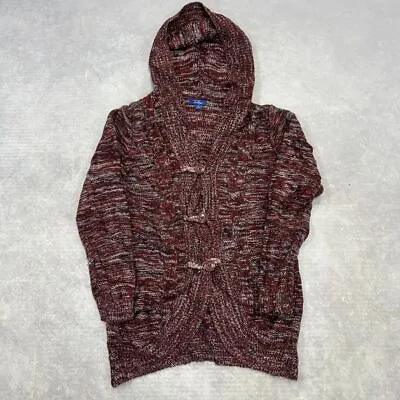Buy Knitted Hoodie Patterned Chunky Knit Cardigan Women's M • 9.99£