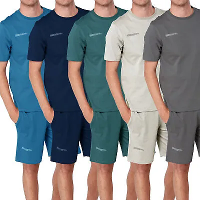 Buy Mens Pyjamas Shorty Short Sleeve Set Nightwear Pjs Loungewear Cotton Size S-4XL • 12.99£