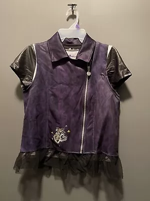 Buy EUC Girls Disney Descendants Size XS Purple Embroidered Vest Studs W/t-shirt • 7.09£