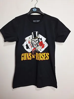 Buy Guns N' Roses Rock Band Tee Black T-Shirt Skull Unisex Deck Of Cards Size Small • 12.95£