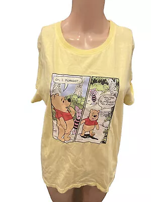 Buy Disney Winnie The Pooh Yellow T Shirt - UK Ladies Size 10-12 • 3.75£