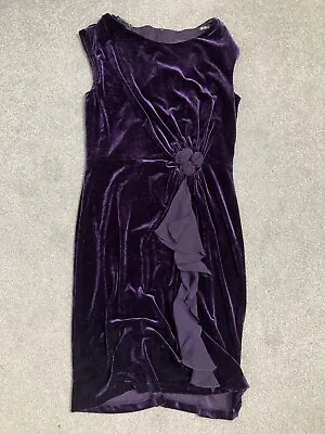 Buy Connected Apparel Vintage Purple Velvet Gothic Dress Size 12 • 24.99£