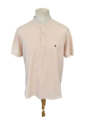Buy Zara Baby Pink Short Sleeve Round Neck Polo Tshirt Mens Size L (FC04) • 11.59£