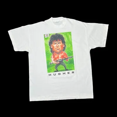 Buy Vintage 90's Screen Stars MARK HUGHES AS RAMBO Football Single Stitch T-Shirt XL • 30£