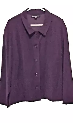 Buy Briggs New York Blazer Ladies Size 2XL Purple Faux Suede Long Sleeves Button-up • 26.52£