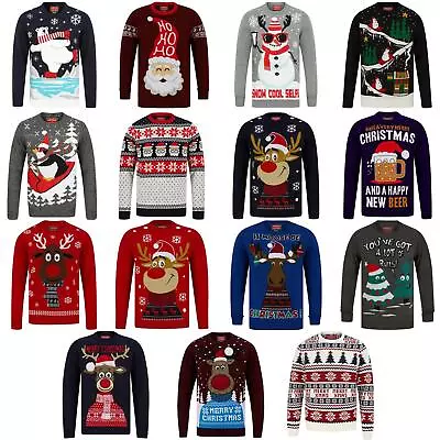Buy Mens Christmas Jumpers Funny Xmas Party Soft Knitted Sweater Novelty Bright • 17.99£