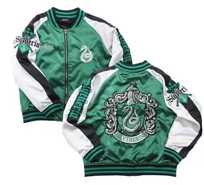 Buy Sukajan Harry Potter Slytherin Emblem Embroidery Satin Green White Japan New • 175.32£