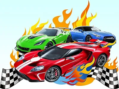 Buy Iron On DTF Transfer Hot Wheels Race Cars DIY T Shirts Hoodie A5 A4 A3 • 2.49£