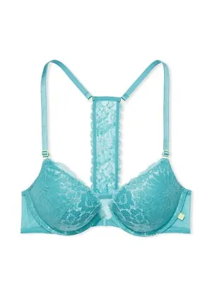 Buy Victoria’s Secret Sexy Tee Lace Push-Up T-Back Bra In Waterpark SZ 34D 🩵NIB🩵 • 28.79£