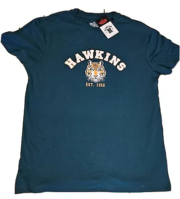Buy Stranger Things Hawkins High Green T Shirt Tiger Upside Down Demogorgon Eleven L • 14.99£