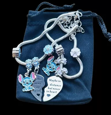 Buy Girls Stitch Charm Bracelet Set Womens Lilo And Stitch Cute Jewellery Girls Gift • 10.95£