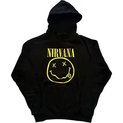 Buy Official Licensed - Nirvana - Yellow Happy Face Pullover Hoodie Rock Cobain • 35.99£