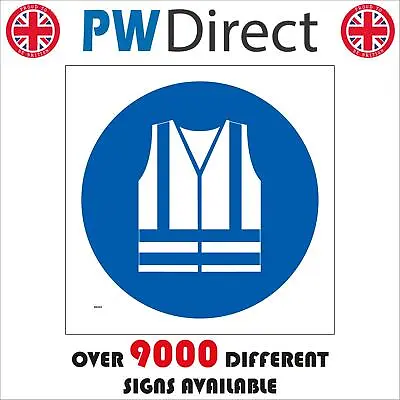 Buy Sign Hi Vis Jacket Must Be Worn Ma884 Vest Safety Accident Injury Ppe • 165.36£