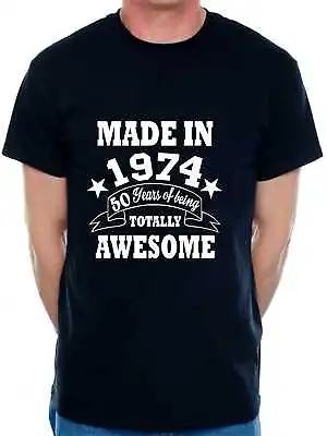 Buy 50th Birthday Men's T-Shirt Made In 1974 50 Years Old Tee Shirt   • 11.95£