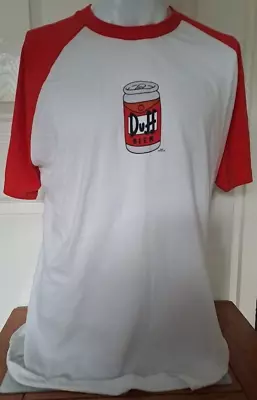 Buy The Simpsons T Shirt Duff Beer Graphic White Top Size X-Large • 6.99£
