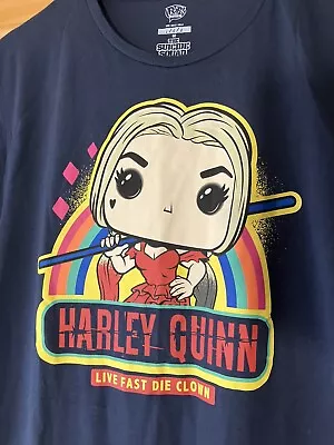 Buy Funko Pop Harley Quinn The Suicide Squad Official Large T Shirt Live Fast Die VG • 9.99£