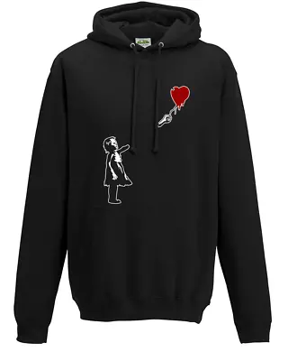 Buy Banksy Style Zombie Girl With Balloon- Undead Parody Hoodie Sweat • 23.99£