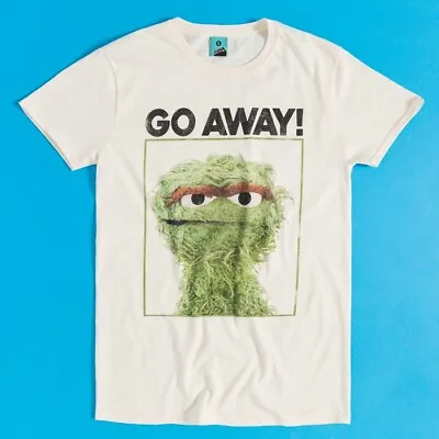 Buy Official Sesame Street Oscar Go Away Natural T-Shirt : S,M,L,XL,XXL,3XL • 19.99£