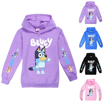 Buy Bingo Blueys Kids Boys Girls Long Sleeve Hoodie Sweatshirt Hooded Pullover Tops • 13.99£