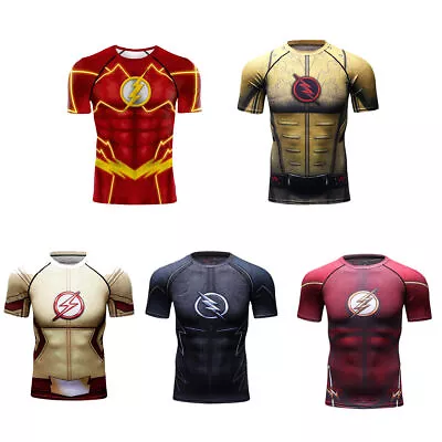 Buy The Flash 3D T-shirts Cosplay Allen Superhero Sport Short Sleeve Shirt Top Tee • 11.88£