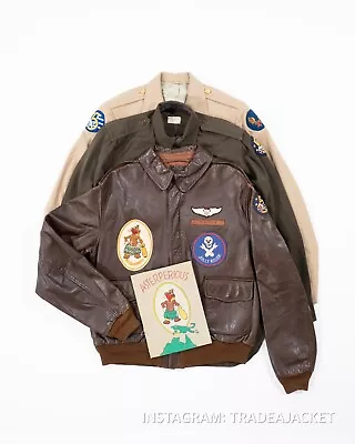 Buy Wwii Usaaf A-2 Jacket 319th Bomb Sq Asterperious 90th Bomb Group Jolly Roger • 18,506.12£