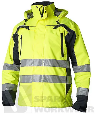 Buy Waterproof Hi Vis Shell Jacket High Visibility Clothing Top Swede • 58.32£