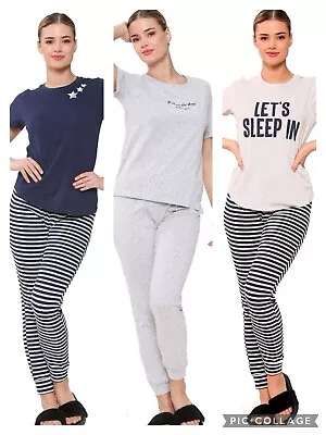Buy Ex UK Store Pyjamas Set Women Ladies PJ Top Bottoms Loungewear Cotton Size S-XL • 12.99£