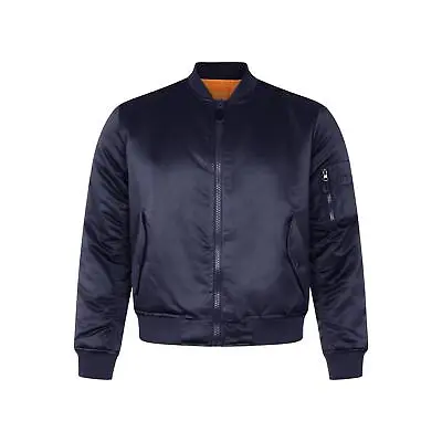 Buy MA1 Jacket Fitted US Air Force Flight Bomber Light Padded Pilot Coat Satin Navy • 26.59£