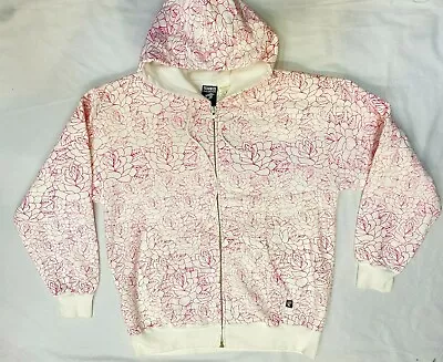Buy FAMOUS STARS & STRAPS HOODIE  ZIPPER  White And Pink Floral MENS • 59.99£