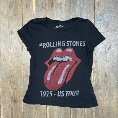 Buy Rolling Stones T-Shirt Vintage Music Graphic Tee, Black, Womens XS • 15£