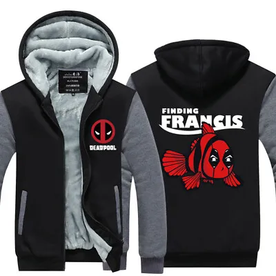 Buy Deadpool Mens Hooded Sweatshirt Zipper Casual Hoodie Fleece Winter Warm Coat • 35.33£
