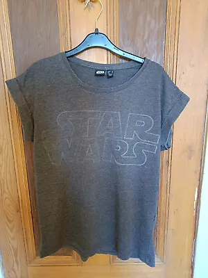 Buy Star Wars T-shirt Official Womens Size 10 Grey Logo • 8£