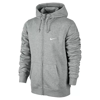 Buy Nike Men's Swoosh Club Hoodie 611456 Grey/Dark Blue Sports Casual Jacket         • 37.99£