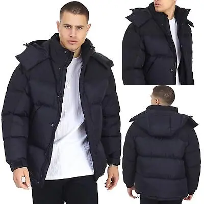 Buy Mens Hooded Jacket Winter Warm Puffer Bubble Coat Zipper Quilted Padded Outwear • 30.99£