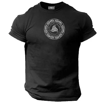 Buy Odin Triple Horns T Shirt Gym Clothing Bodybuilding Training Workout Vikings Top • 12.99£