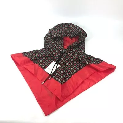 Buy GUCCI Poncho Raincoat GG Star Pattern Red X Black Hood Nylon Women Size M 581635 • 373£