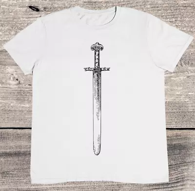 Buy Knight Sword T Shirt - Vintage Sword Drawing - Excalibur - %100 Premium Cotton • 12.95£