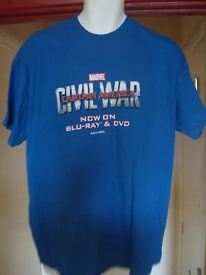 Buy Marvel Captain America Civil War T-shirt Blue Xl Size.film Movie 2016 #teamcap. • 15£